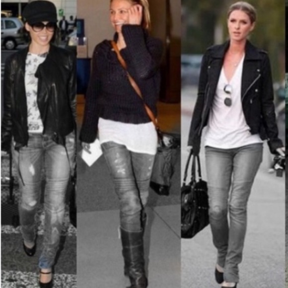 Vintage 1 skinny leg Moto jeans seen on Rihanna size 27/28 - Picture 2 of 5